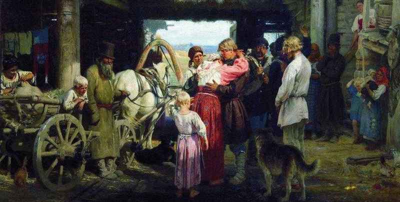 Russian Artist Ilya Repin - Seeing Off A Recruit - Painting