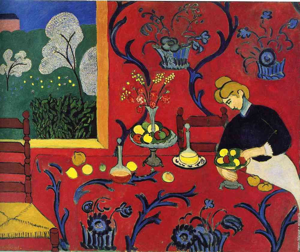 French Artist Henri Matisse Floral Painting Harmony in Red