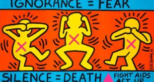 American Artist Keith Haring Painting Igonorance=Fear. Silence=Death