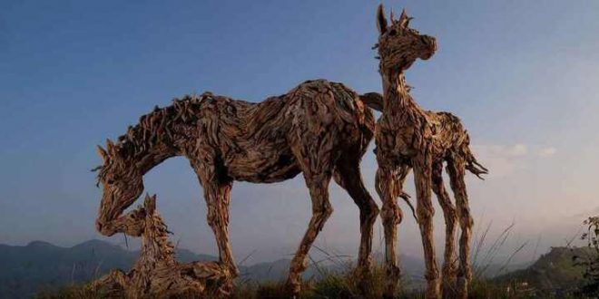 British Artist James Doran Webb Driftwood Sculpture