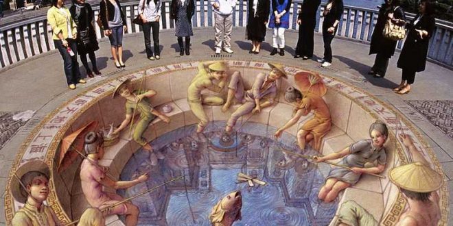 American Artist Kurt Wenner 3D Chalk Paintings On Street American Artist