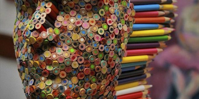 Colorful Pencil Sculpture By Molly Gambardella