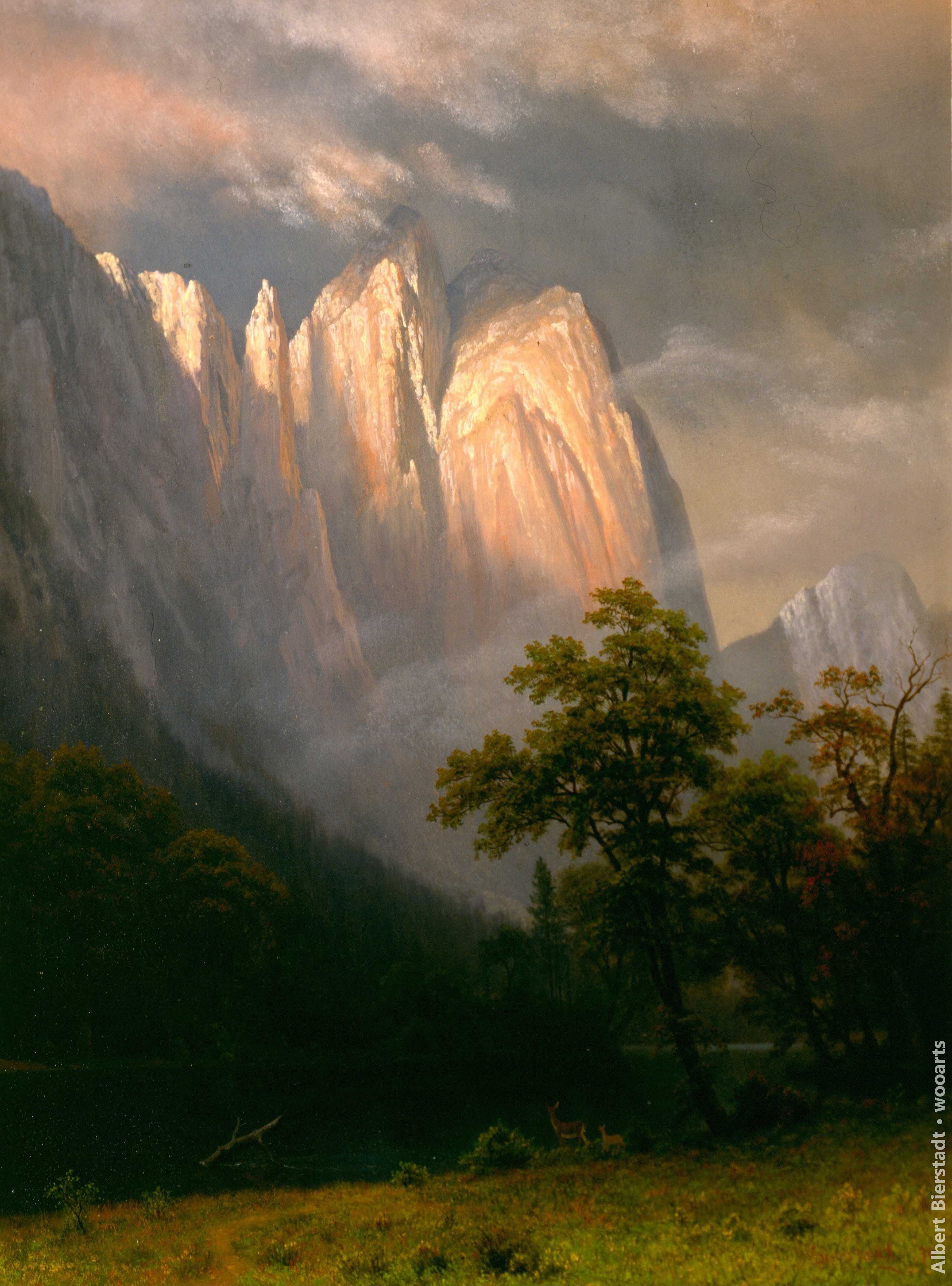 Albert Bierstadt - Cathedral Rock, Yosemite Painting