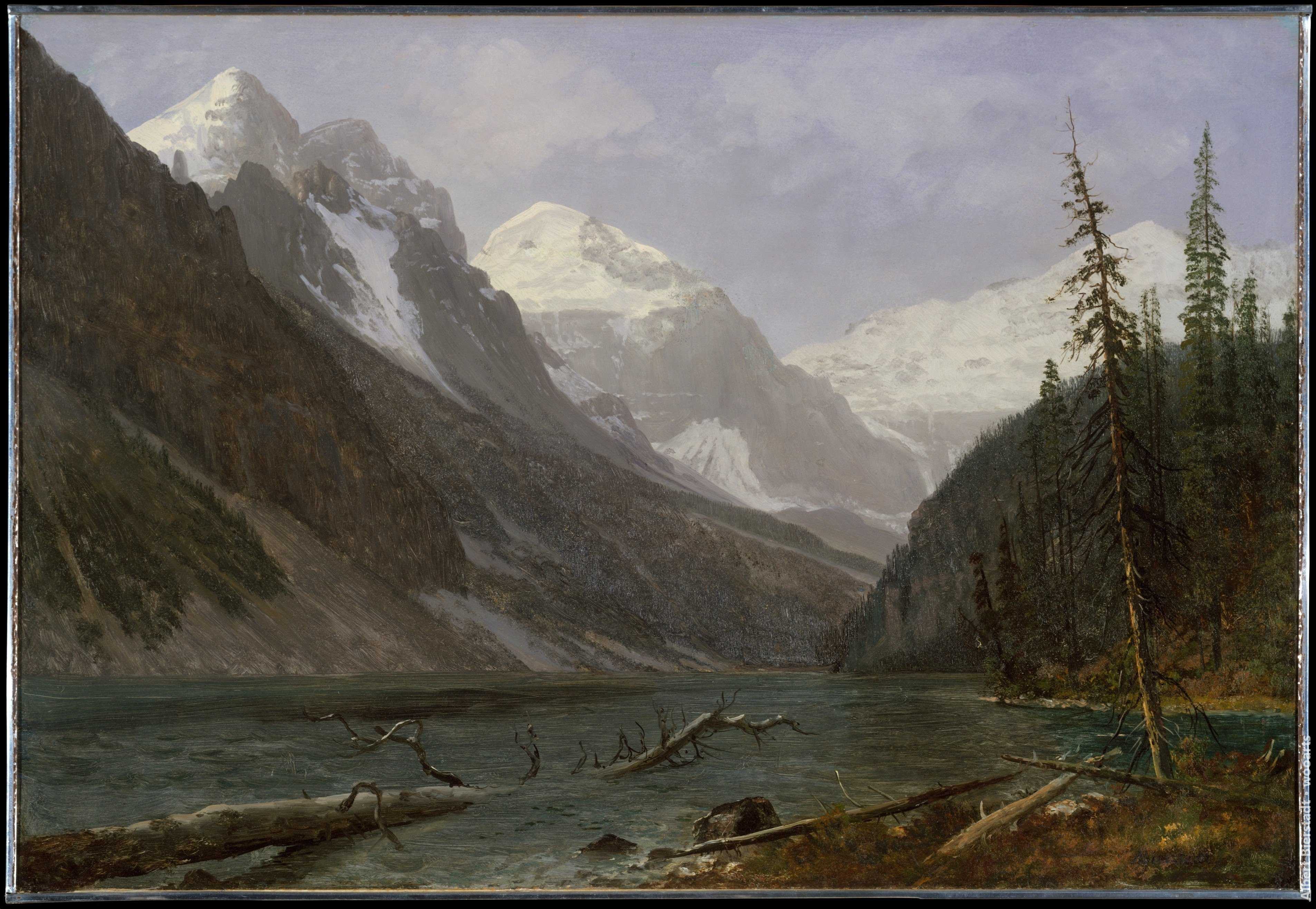Albert Bierstadt - Canadian Rockies (Lake Louise) Painting