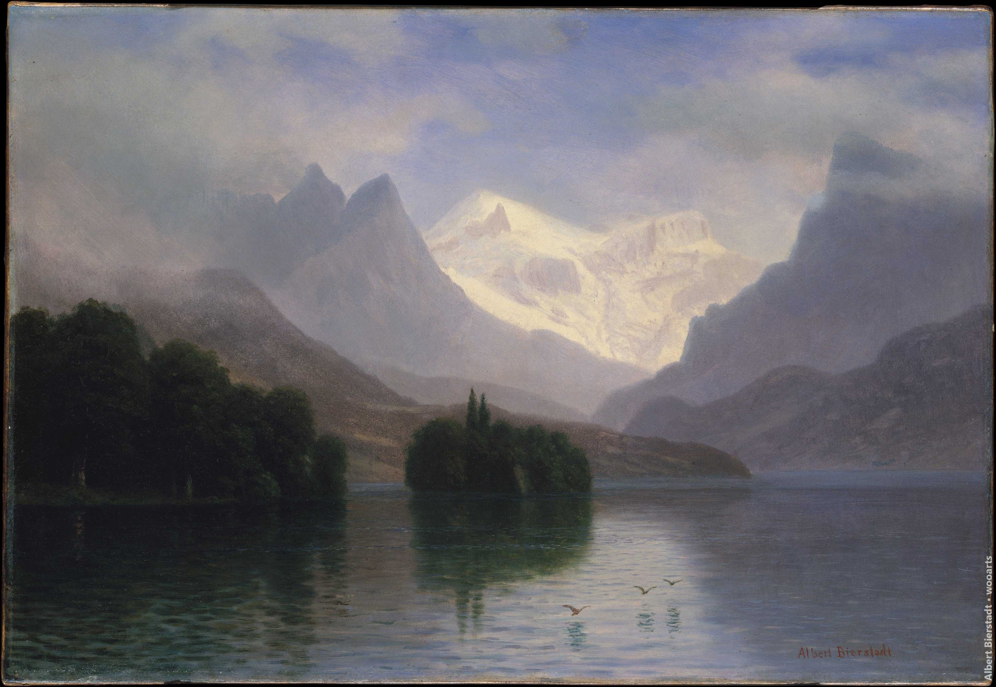 Albert Bierstadt - Mountain Scene Painting