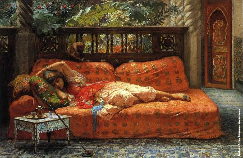 Frederick Arthur Bridgman - The Siesta (Afternoon in Dreams) Painting