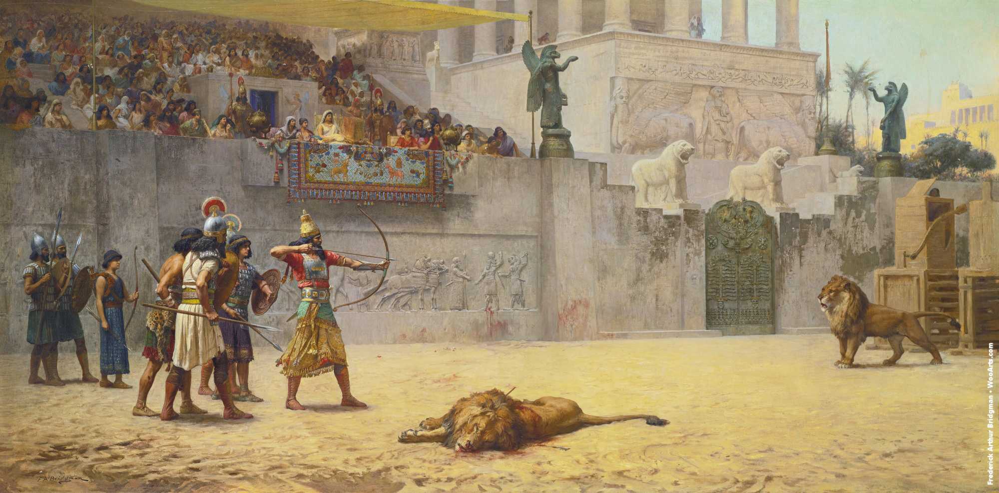 Frederick Arthur Bridgman - The Diversion of an Assyrian King. Oil on canvas. Sotheby's Painting