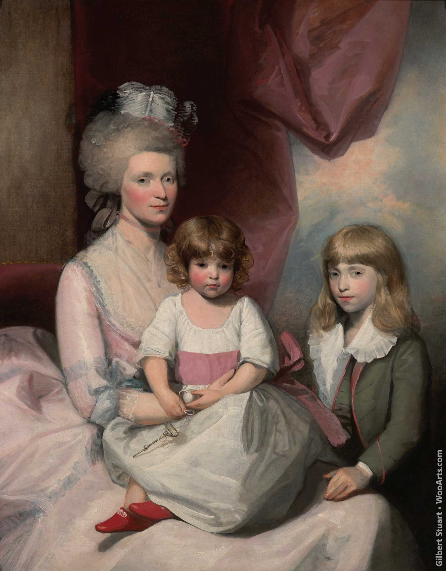 american-artist-gilbert-stuart-painting-of-portrait-of-a-family-about-1783-1793