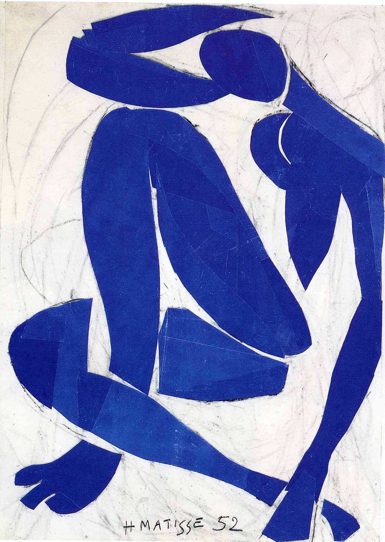 Henri Matisse Abstract Painting Nu bleu (iv), spring 1952, Gouache on paper, cut and