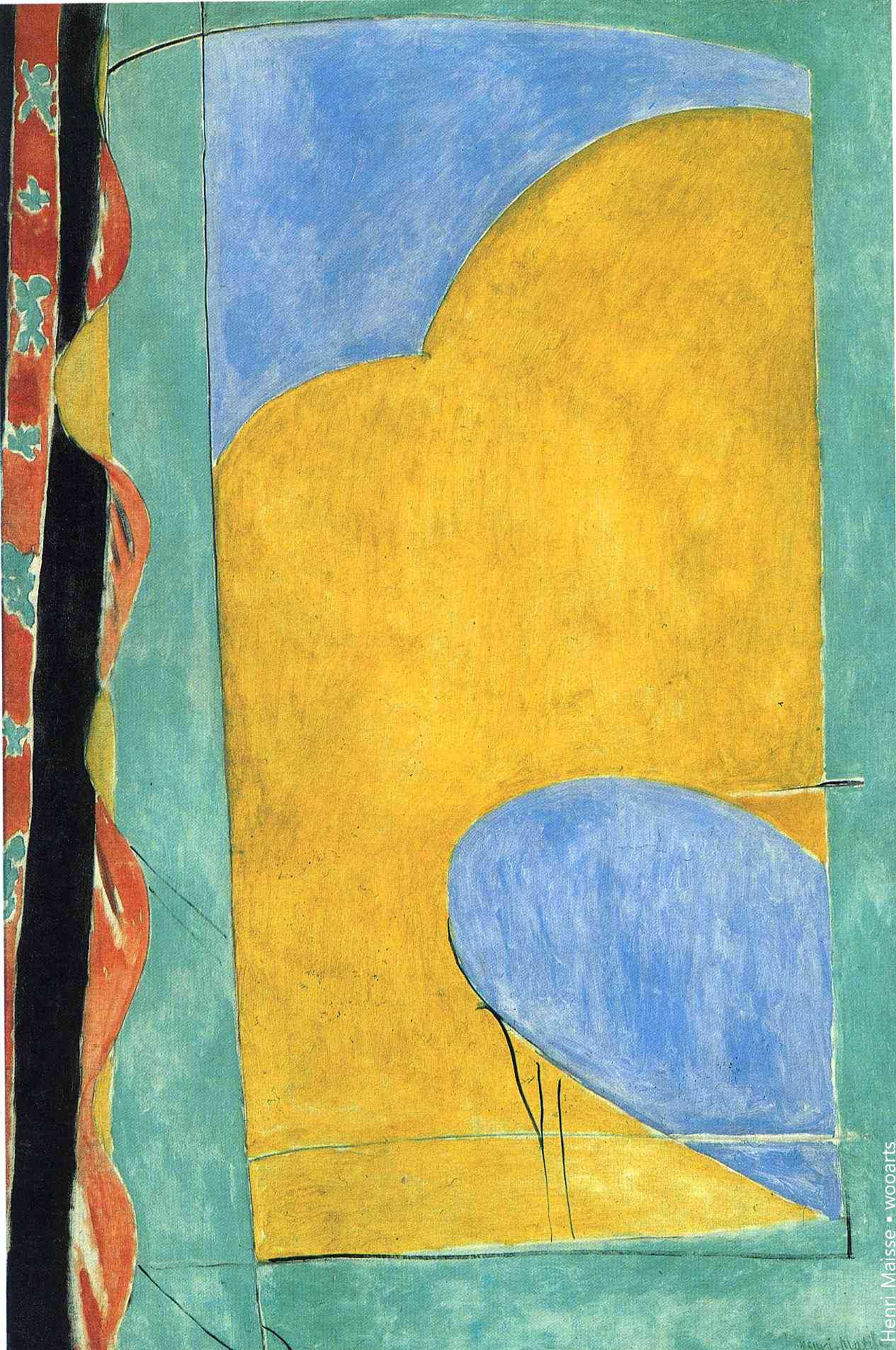Henri Matisse Abstract Painting Yellow Curtain