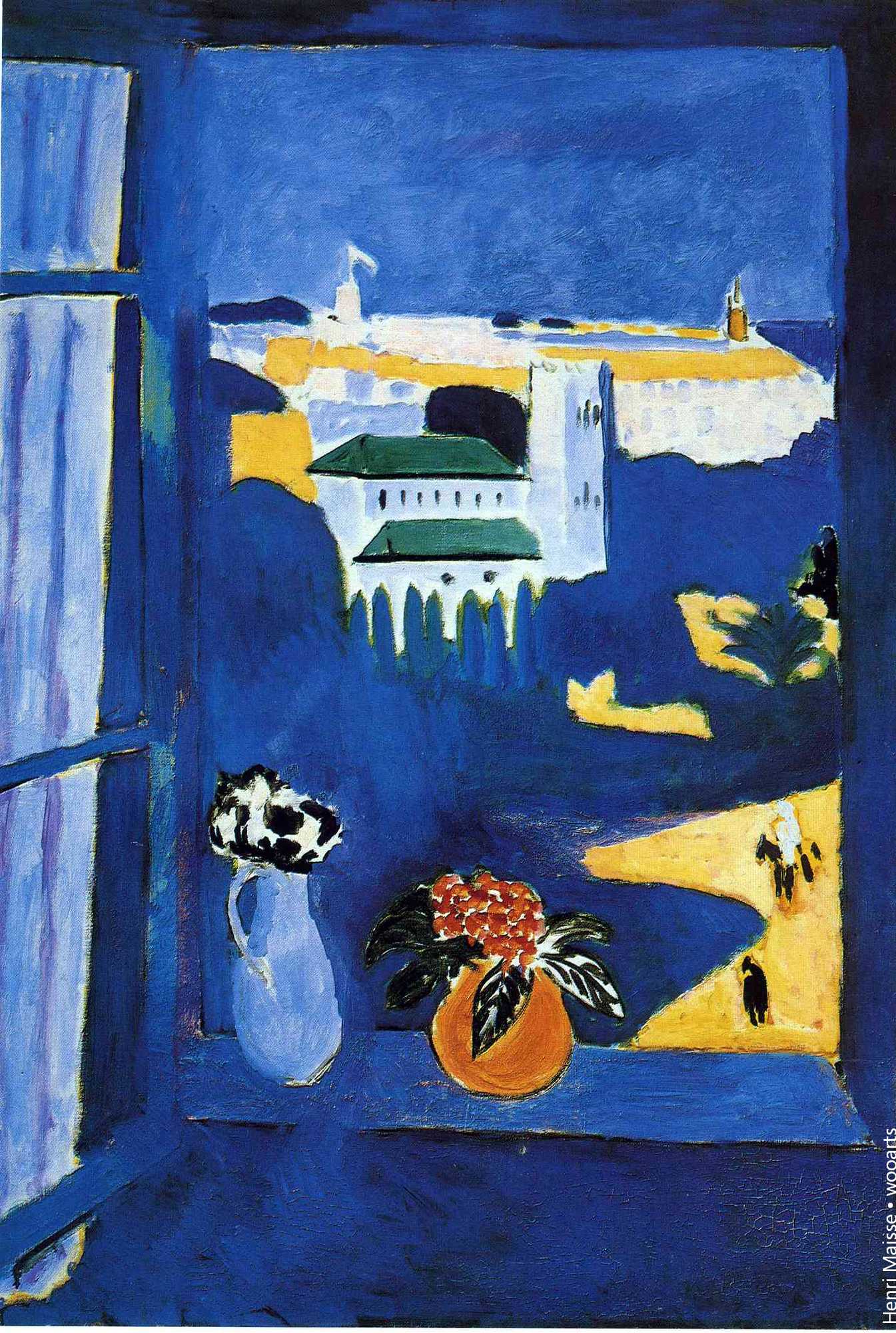 Henri Matisse Floral Painting 1911 12 La Fenêtre à Tanger (Paysage vu d'une fenêtre Landscape viewed from a window Tangiers) oil on canvas 115 x 80 cm Pushkin Museum