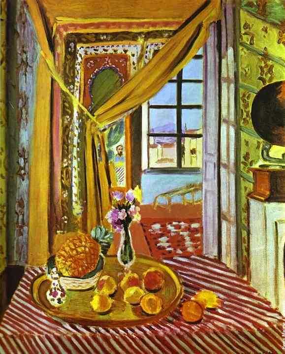 Henri Matisse Floral Painting Interior with Phonograph