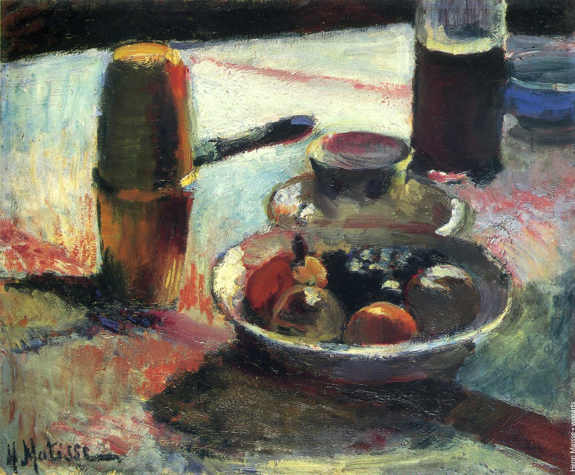 Henri Matisse Food Painting Matisse - Fruit and Coffeepot (1898)