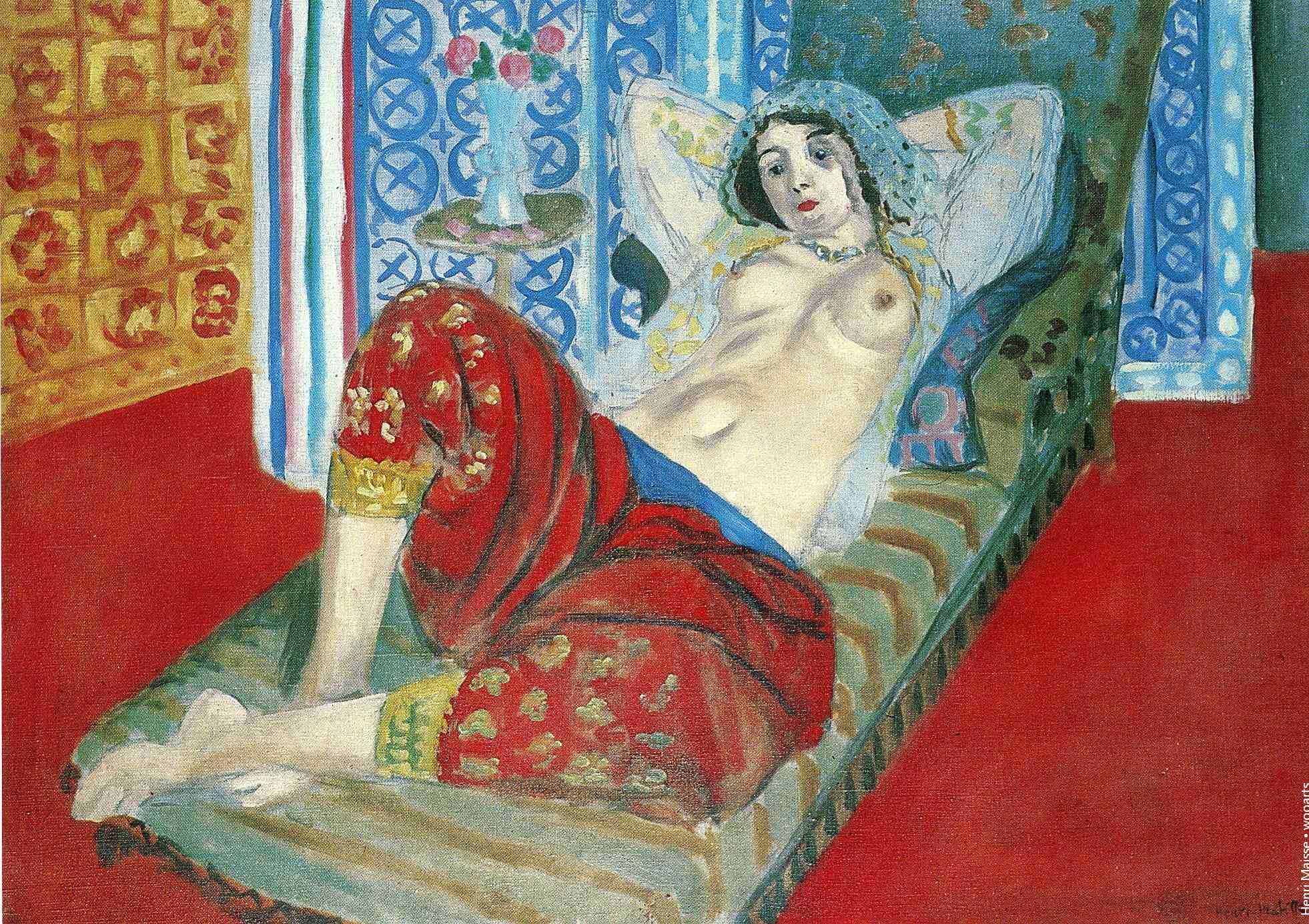 Henri Matisse Nude Painting Odalisque with red cullottes, Musée National d'Art M