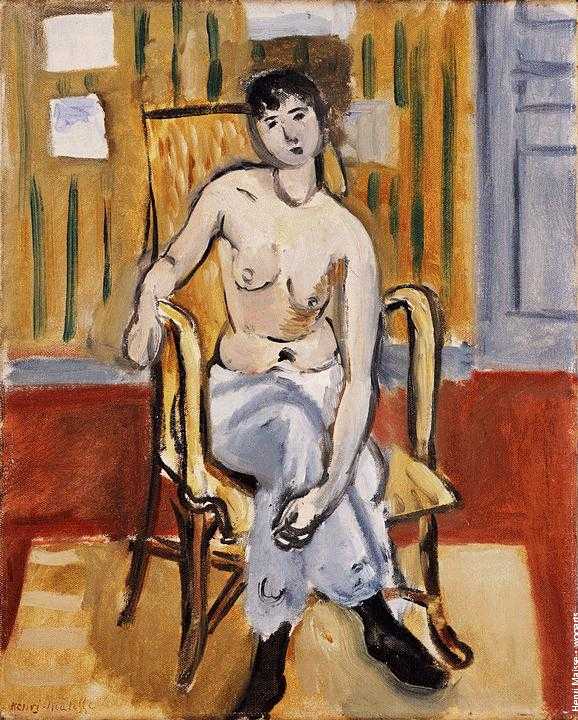 Henri Matisse Nude Painting Seated Figure, Tan Room, 1918, Barnes foundation