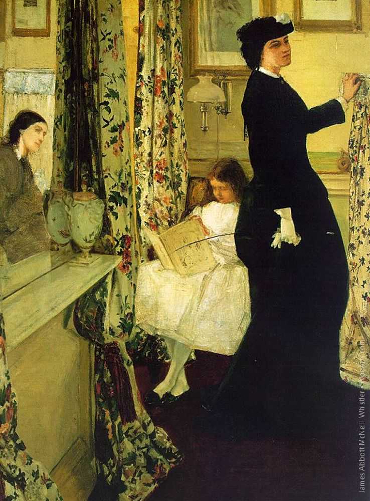 James Abbott McNeill Whistler  - Harmony in Green and Rose The Music Room - Painting