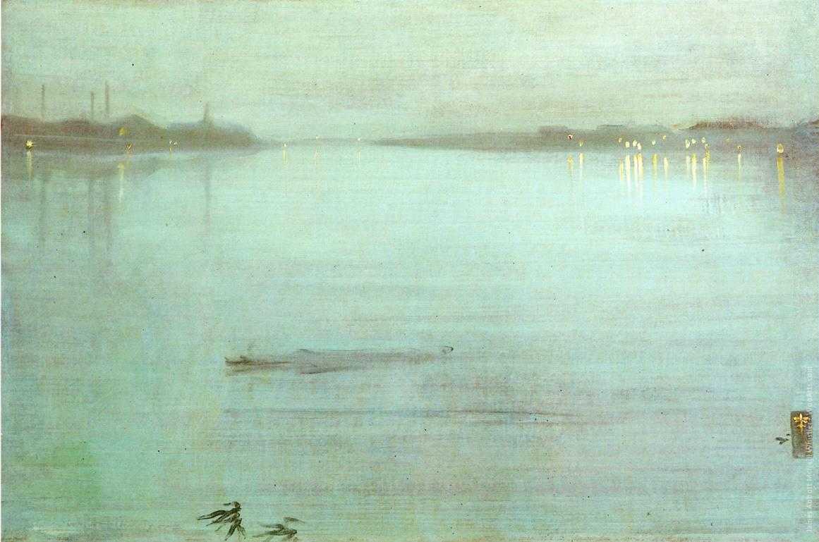 James Abbott McNeill Whistler  - Nocturne Blue and Silver - Painting