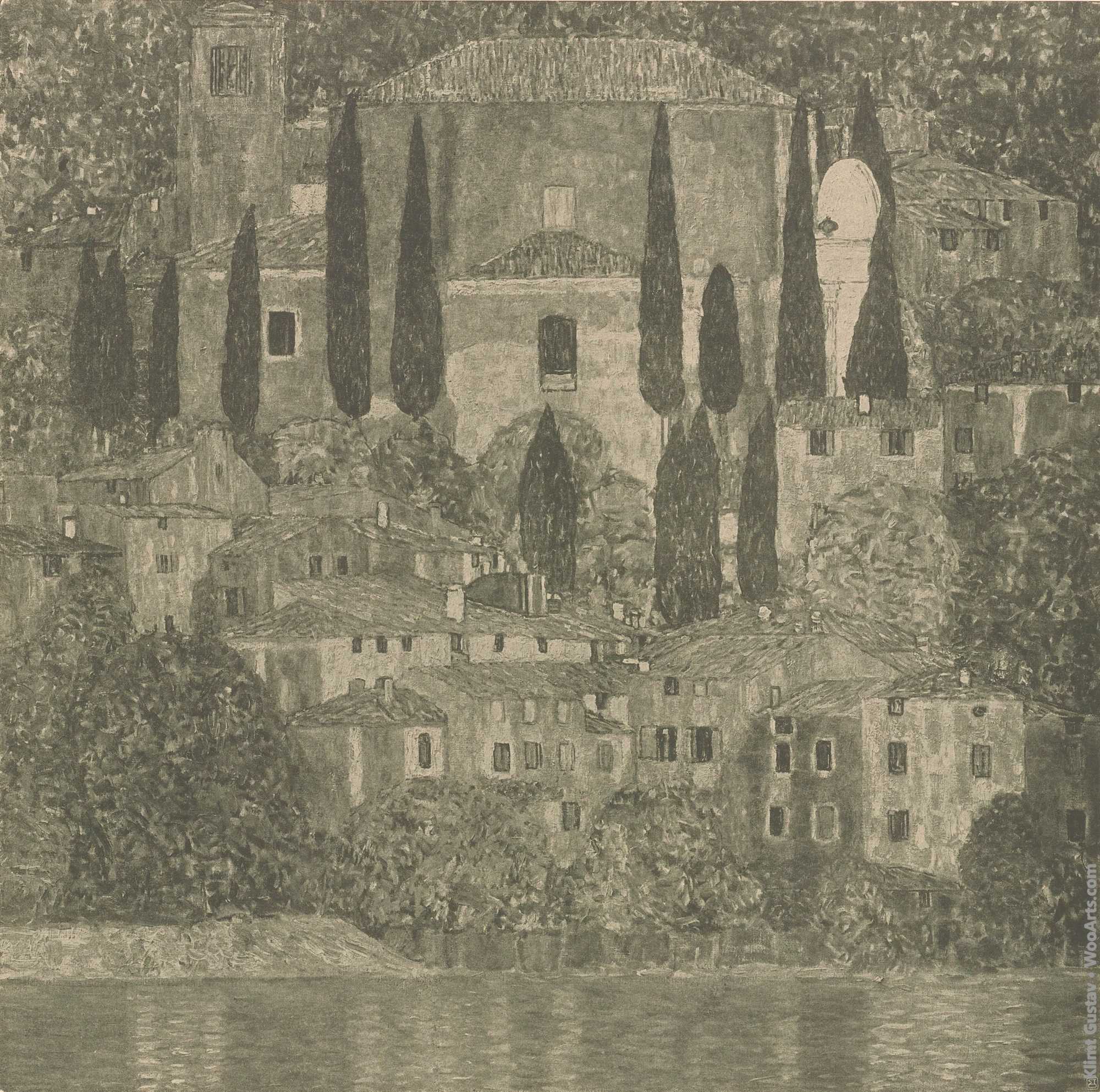 Church in Cassone after Gustav Klimt, plate 50, The work of Gustav Klimt Gustav Klimt 1918