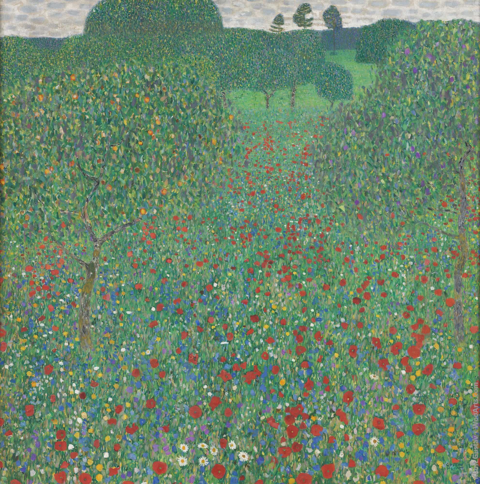Flowering Poppies Gustav Klimt 1907