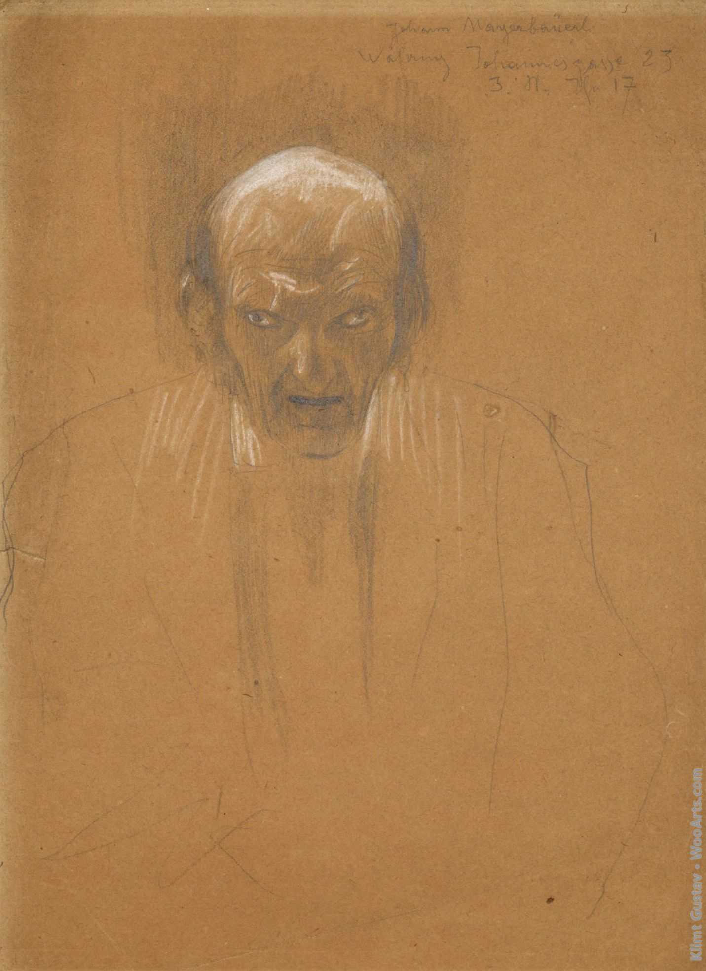 Head-and-Shoulders Portrait of a Bald Old Man (Study for Love) Gustav Klimt 1895