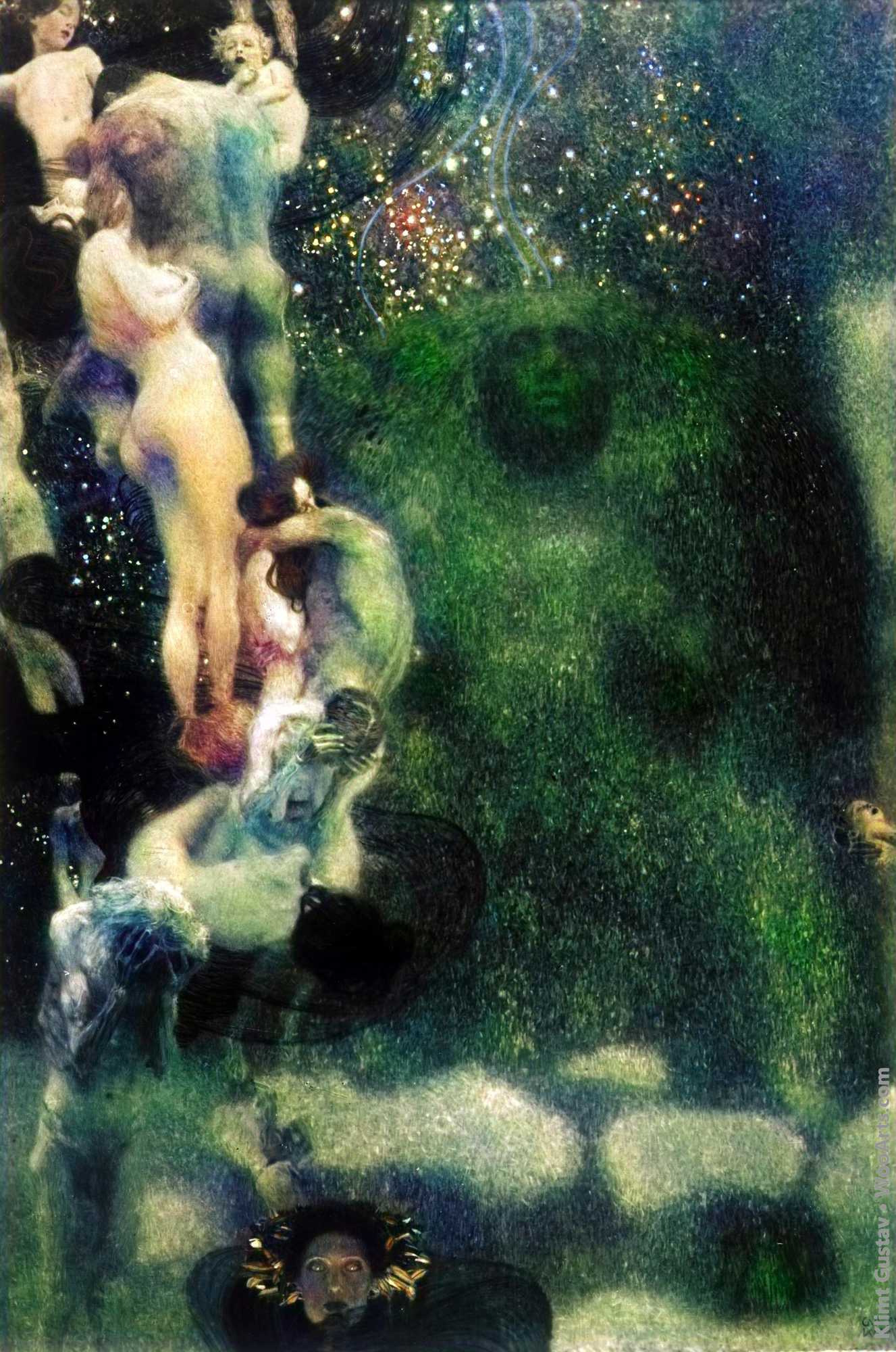 Philosophy (recolored with Artificial Intelligence) Gustav Klimt