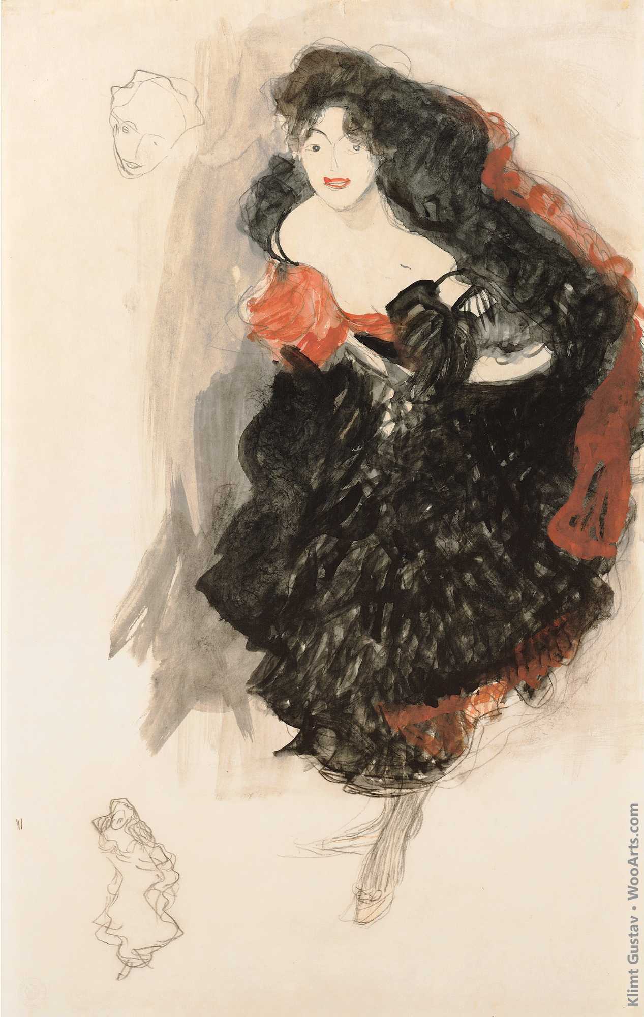 Study for Judith II Gustav Klimtc. 1908