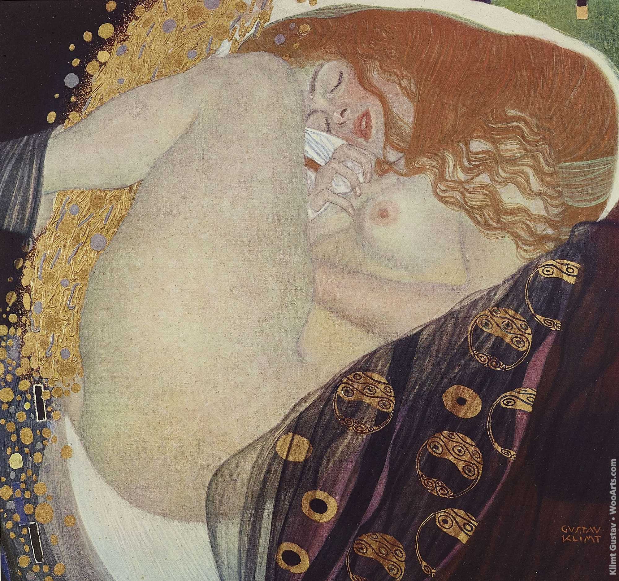 Danaë, 1907-08. Print from the portfolio - Das Werk von Gustav Klimt, ed. by the art publisher Hugo Heller, Vienna - Leipzig Gustav Klimt 1918