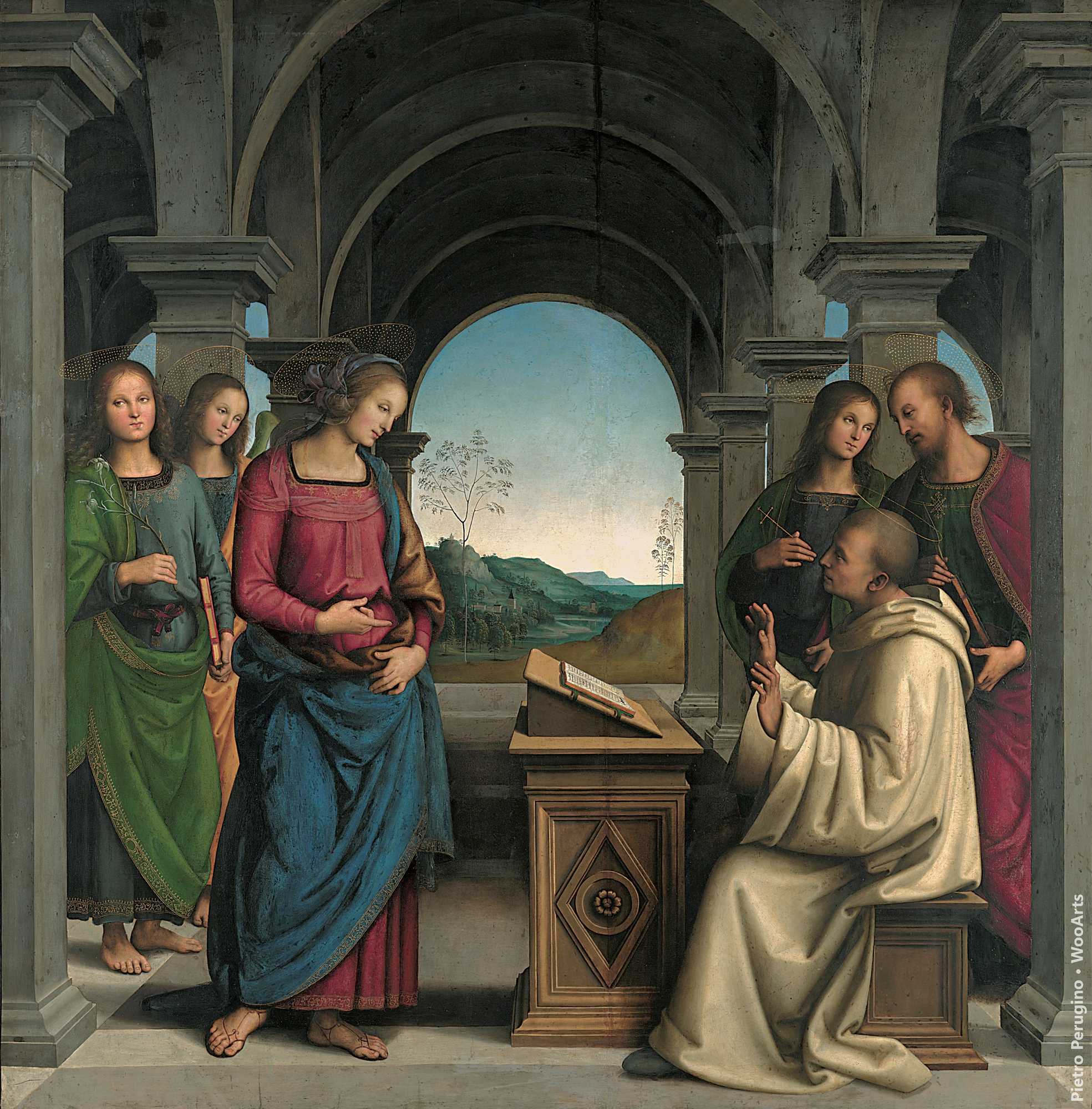 the vision of st bernard pietro perugino Painting - Italian Artist