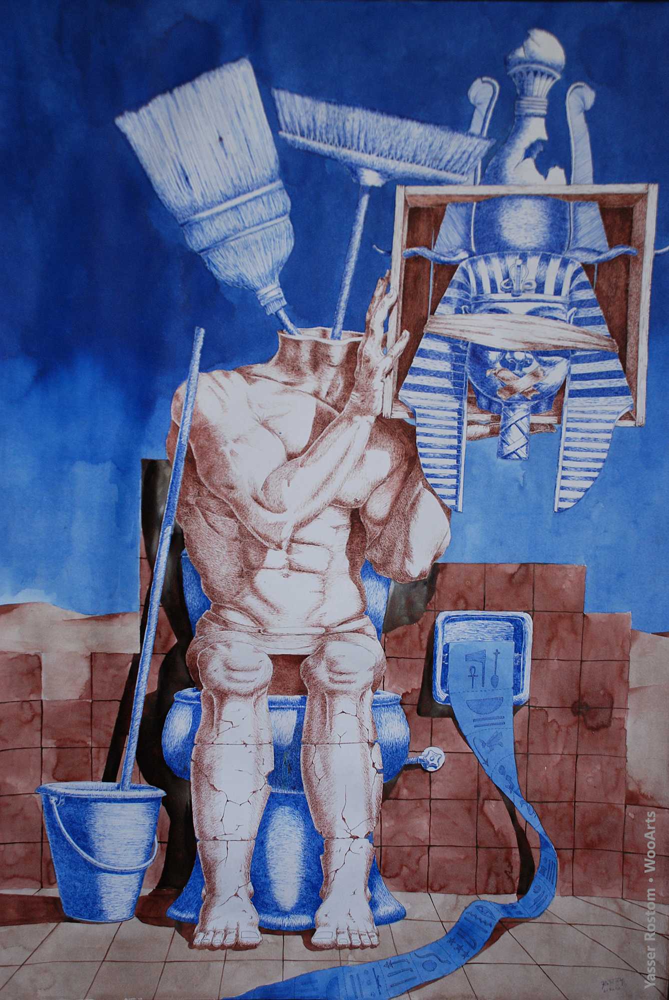 Yasser Rostom Surrealism Painting - Egyptian Artist